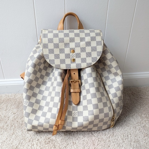 Authentic Louis Vuitton Sperone Damier Azur White Backpack - Picture 2 of 9